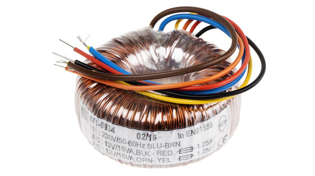Toroidtransformator, 30VA, 2x 12 VAC